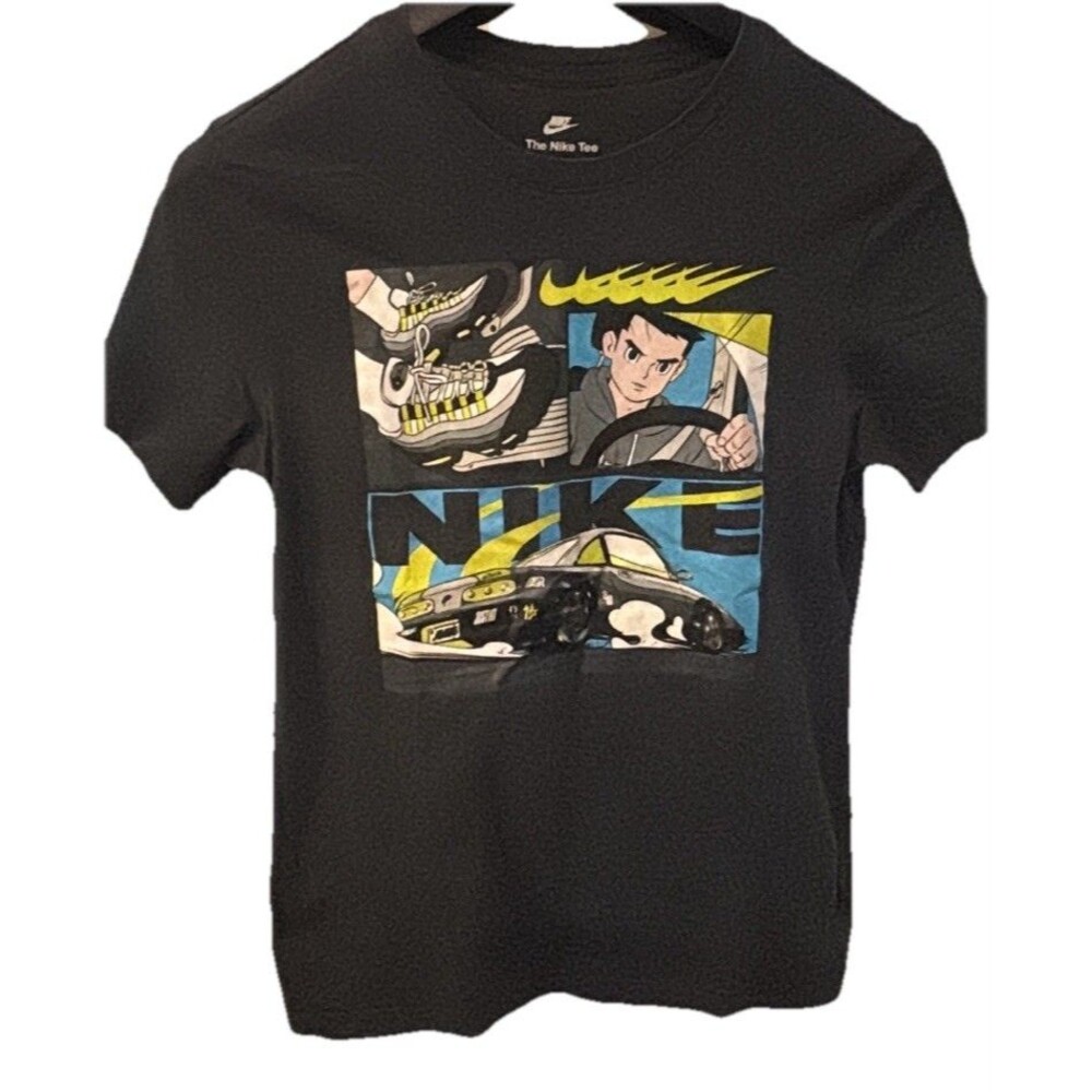 NIKE Air Max 95 Men's Graphic T Shirt Black Anime Car Short Sleeve T Size Small